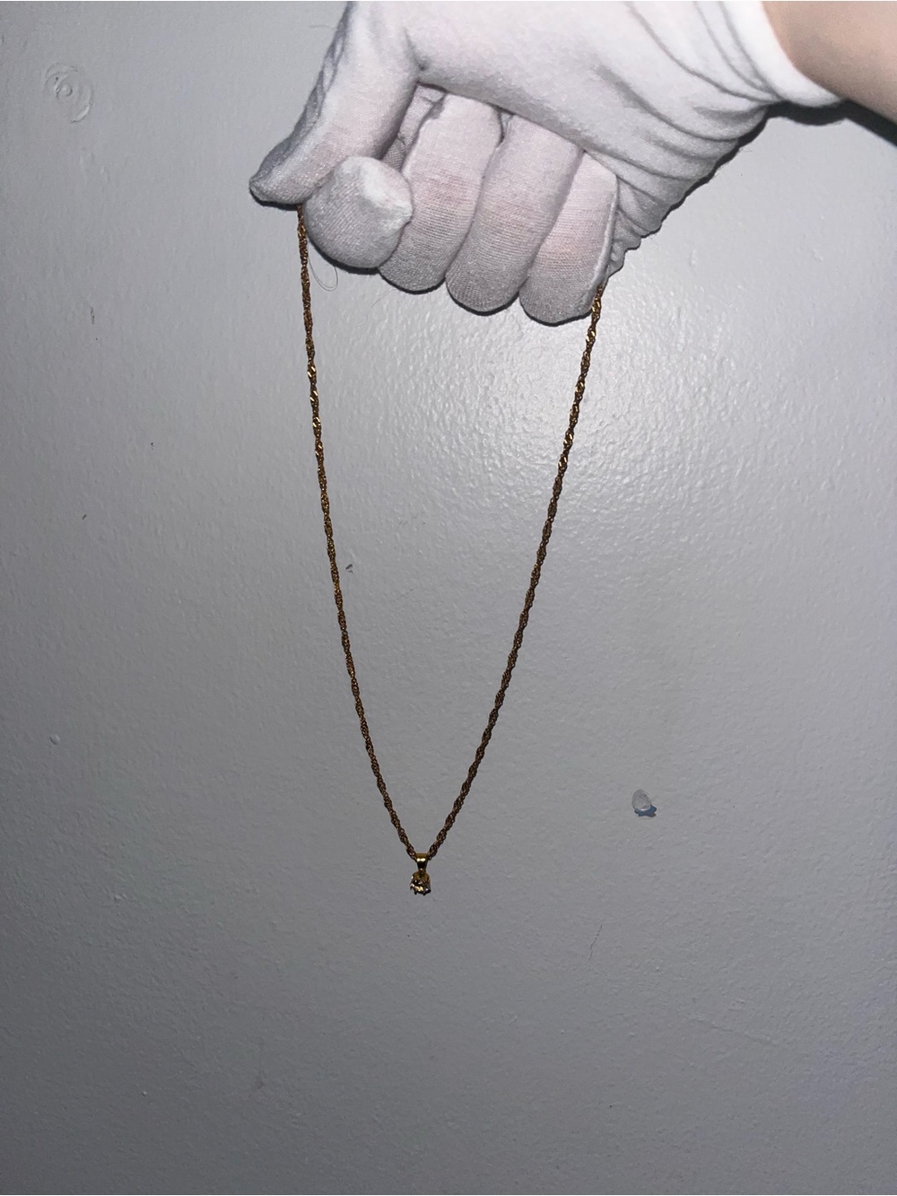 Aethelred Gold Rope Chain Necklace with Solitaire Pendant - Gold - Picture 9 of 10
